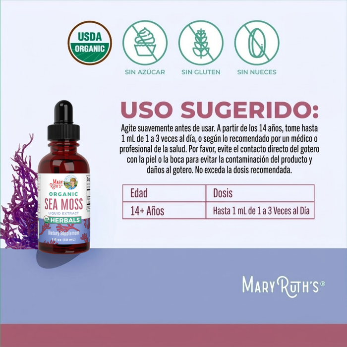 Organic Sea Moss Liquid Drops 1oz (30ml) Mary Ruth