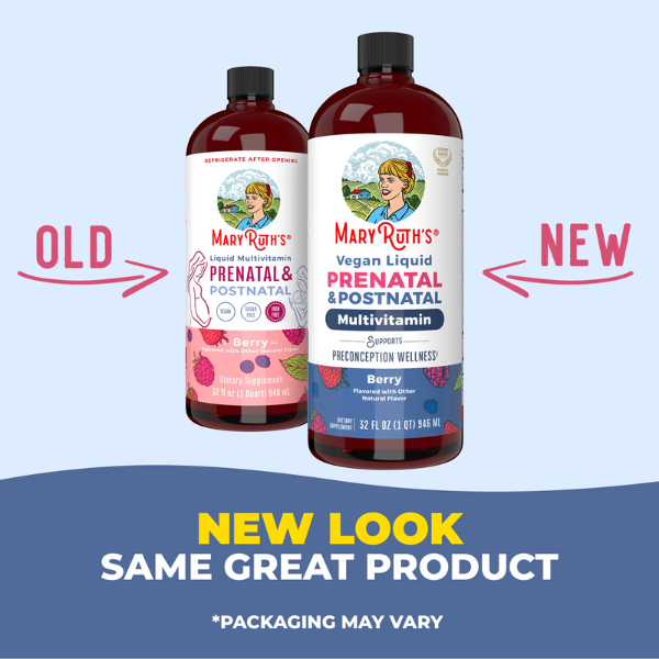 Multivitaminico Prenatal y Postnatal Sabor Frutos Rojos, Liquido 946 ml (32 fl oz), Mary Ruth´s