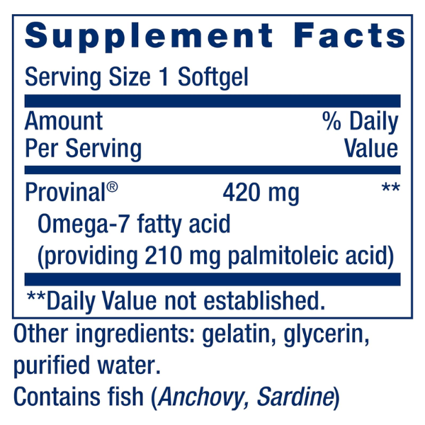 Provinal® Omega-7 Purificado (30 softgels), Life Extension