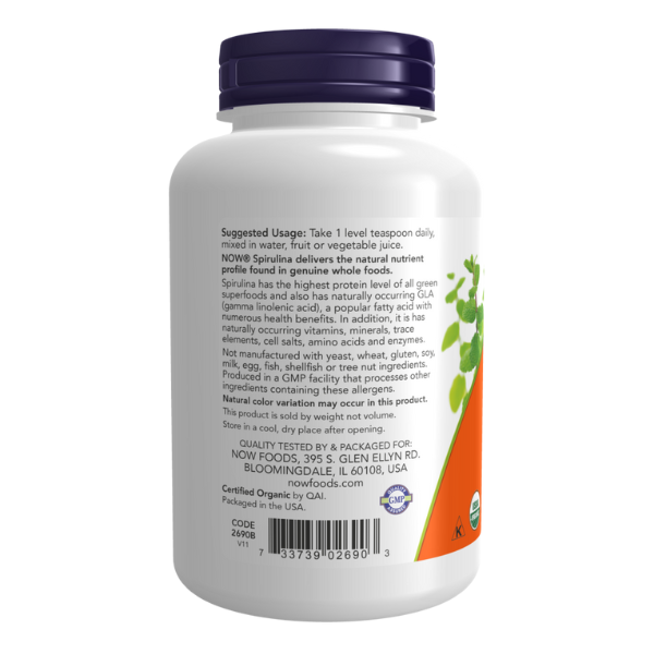 Espirulina, Polvo Orgánico 450 gm (1lb/450gr)