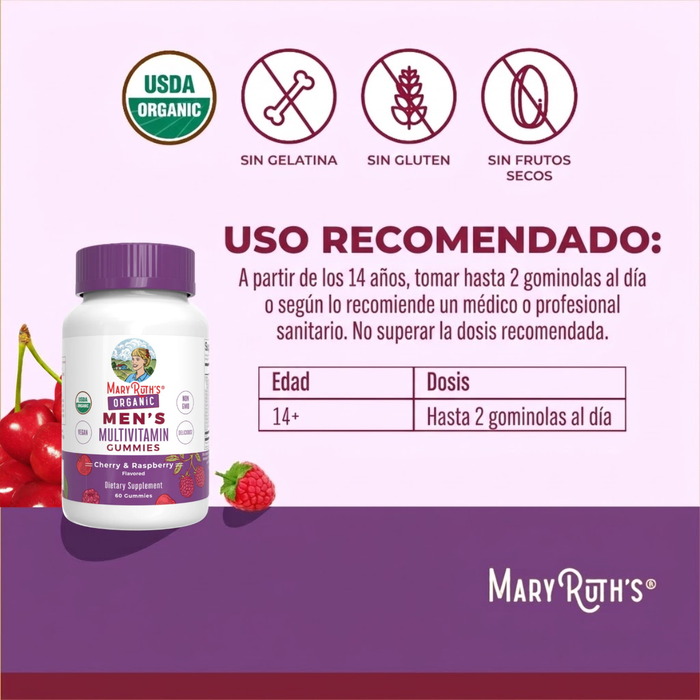 Men's Organic Multivitamin Gummies 60 Gummies Mary Ruth