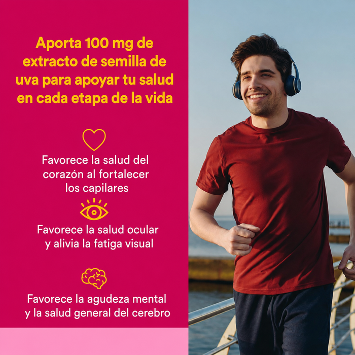 Extracto de Semilla de Uva 100 mg GrapeSeedRich® (90 veg caps), Natural Factors
