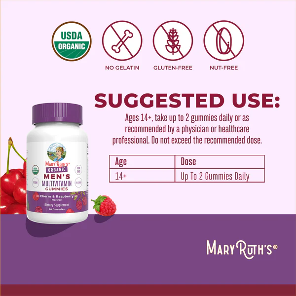 Men's Organic Multivitamin Gummies 60 Gummies Mary Ruth