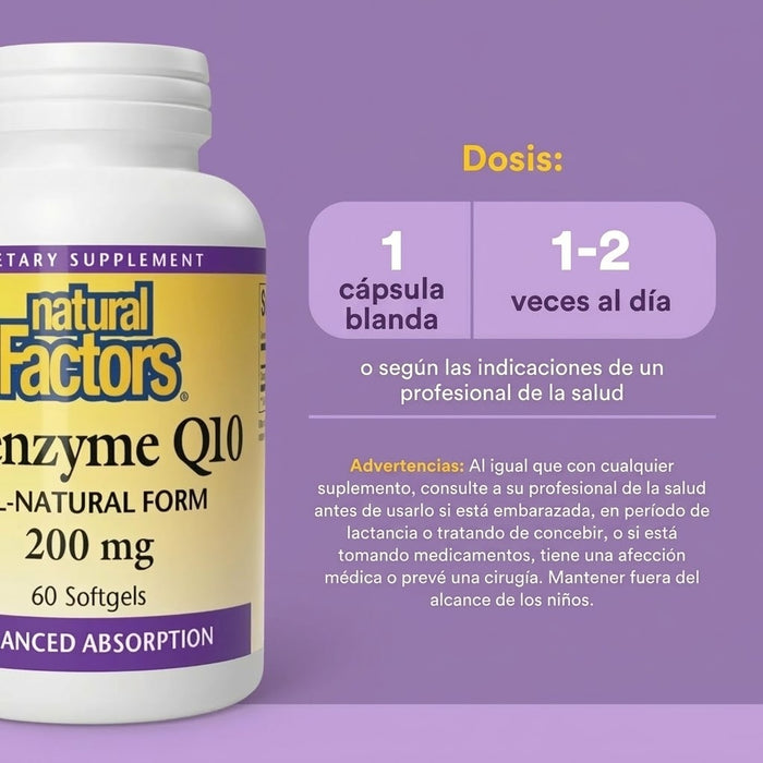 Coenzima Q10 200 mg (30 softgels), Natural Factors