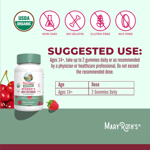Women's Organic Multivitamin Gummies 60 Gummies Mary Ruth