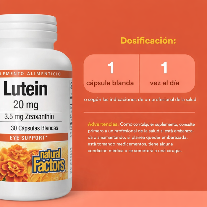 Luteina 20 mg (30 softgels), Natural Factors