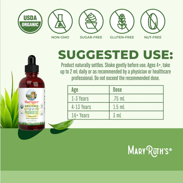Organic Liquid Probiotic/Liquid Probiotics 4oz Mary Ruths