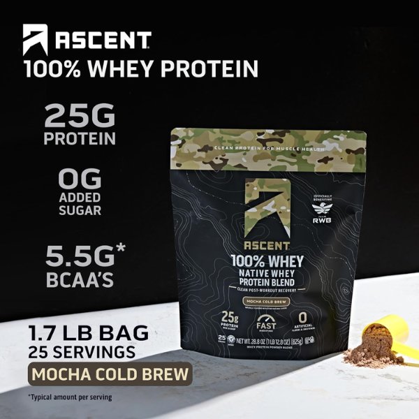 Proteína de Whey Sabor Mocha Cold Brew (28.8 oz 825 g), Ascent