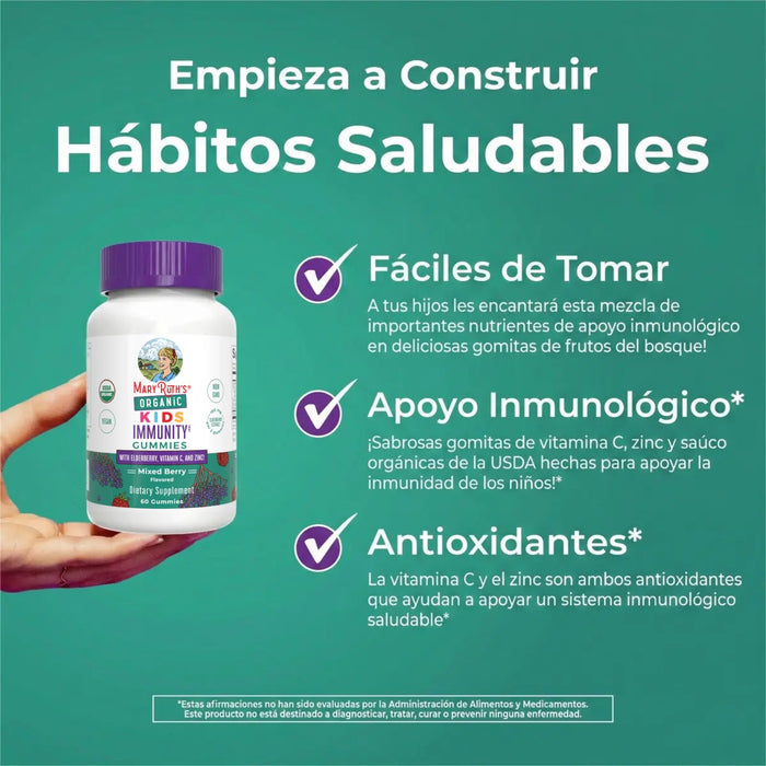 Organic Children's Immunity Gummies 60 Gummies Mary Ruth