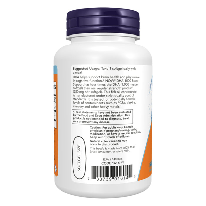DHA-1000 mg (90 softgels), NOW