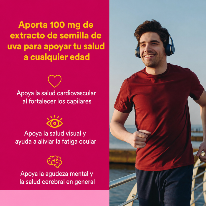 Extracto de Semilla de Uva 100 mg GrapeSeedRich® 60 vcaps), Natural Factors