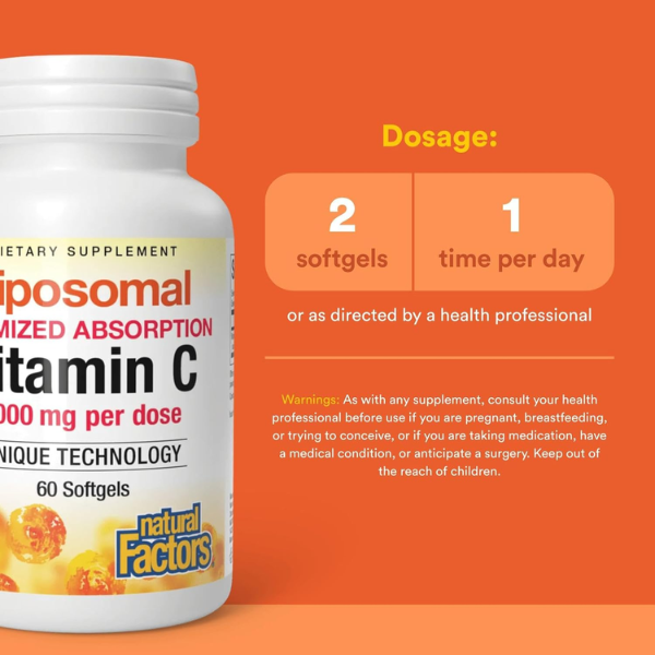 Vitamina C Liposomal 1000 mg (60 softgels), Natural Factors