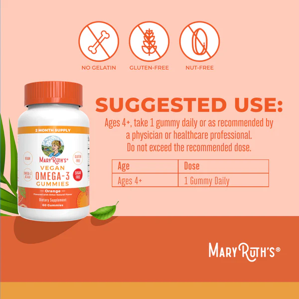 Omega-3 Vegano (60 gomitas), Mary Ruth´s