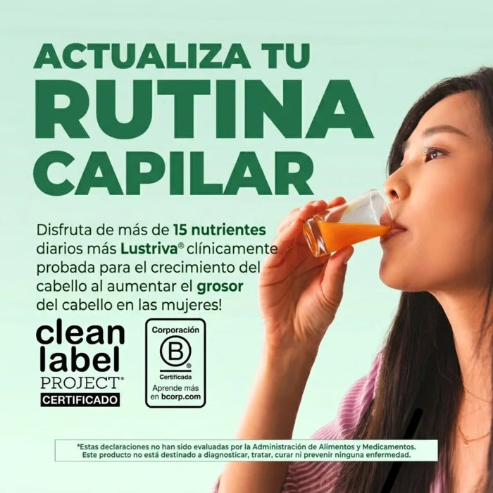 Multivitaminico Matutino + Crecimiento del Cabello Sabor Pitaya-Melon, Liquido 450 ml (15.22 fl oz), Mary Ruth's