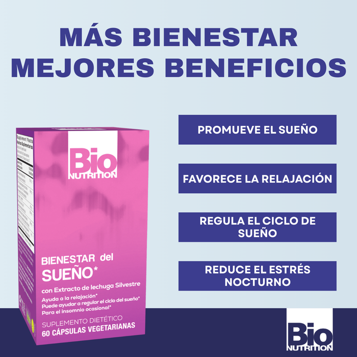 Bienestar para Dormir con Lechuga Silvestre (60 caps), Bio Nutrition