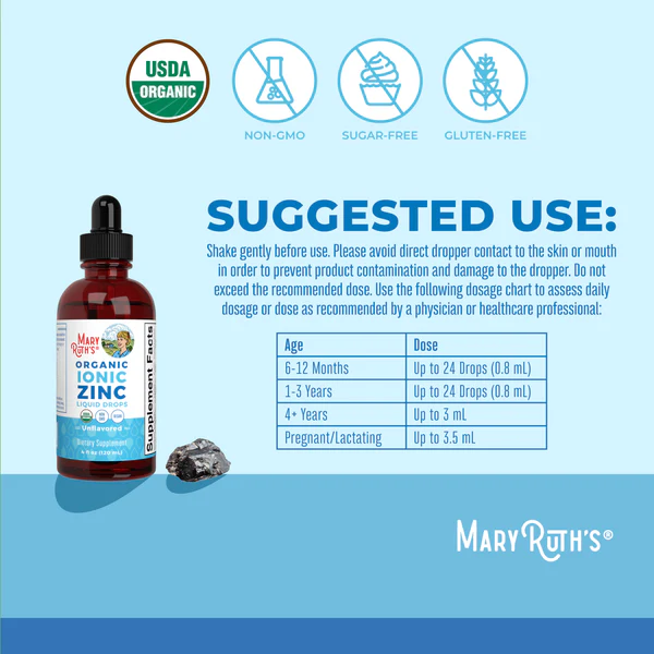 Liquid Ionic Zinc 120ml (4oz) Mary Ruth