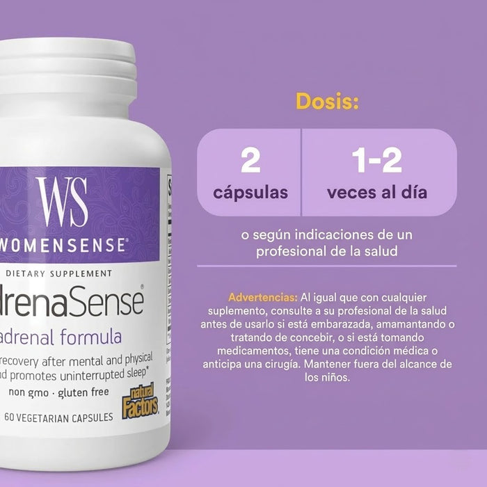 Apoyo Suprarrenal WomenSense® AdrenaSense® Adaptogenos (60 vcap), Natural Factors