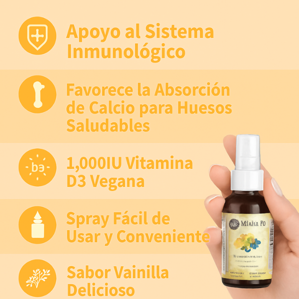 CC Vitamina D3 Orgánica 25 mcg Sabor Vainilla, Spray (2 oz 58 ml), Garden of Life