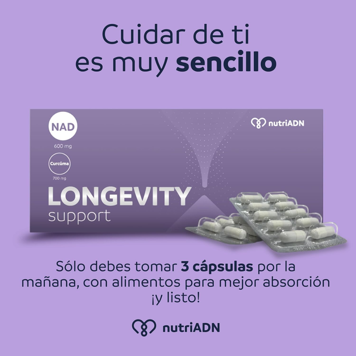 Apoyo a la Longevidad, Longevity Support (90 caps), NutriADN