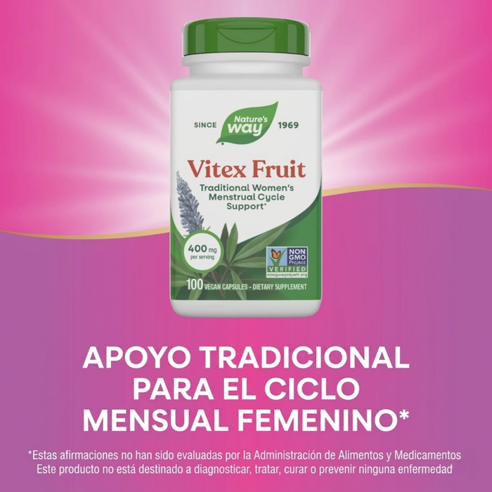 Apoyo Menstrual Vitex 400 mg (100 veg caps), Nature's Way