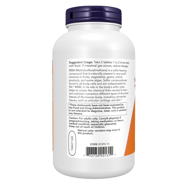 MSM, Articulaciones y Cartilagos 1500 mg (200 tabs)