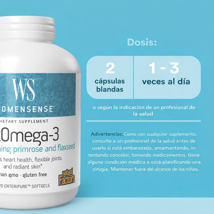 EX RxOmega-3 WomenSense® Flaxseed Enteripure® (120 softgels), Natural Factors