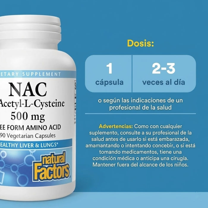 NAC N-Acetil-L-Cisteina 600 mg (60 vcap), Natural Factors