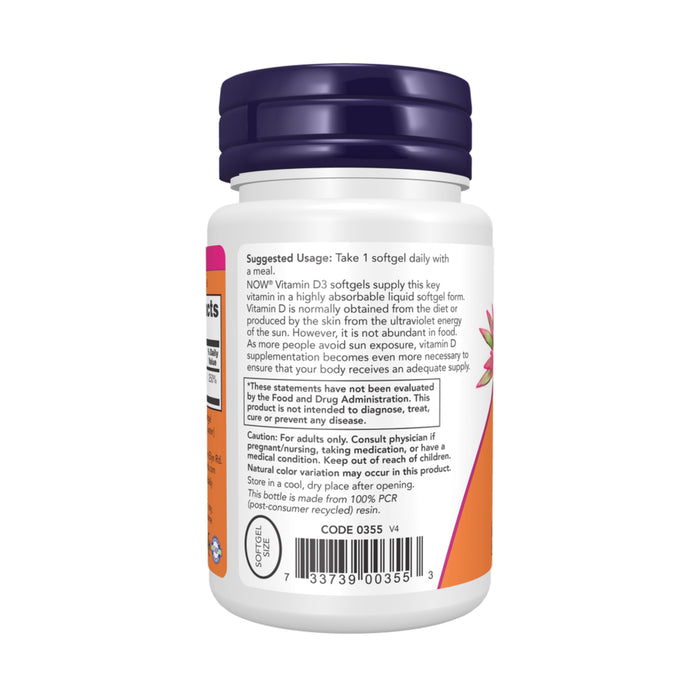 Now - Vitamina D3 2000 IU (120 softgels)