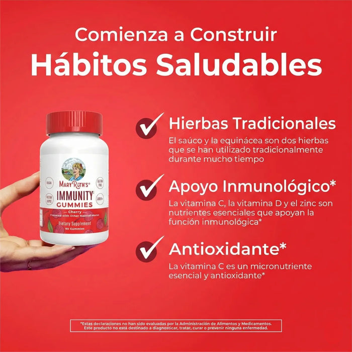 Inmunidad Sabor Cereza (90 gomitas), Mary Ruth´s