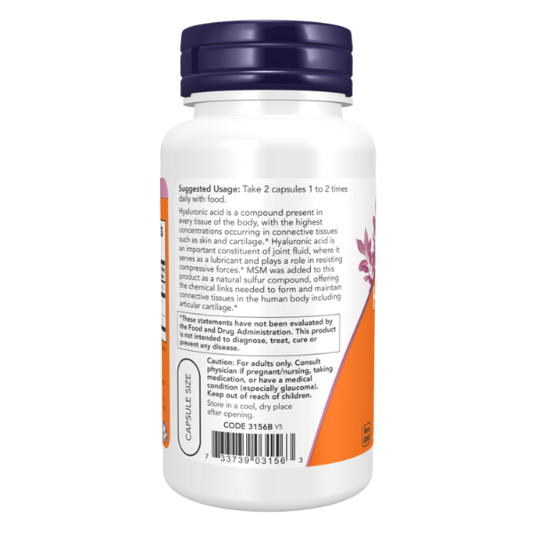 Acido Hialuronico 50mg con MSM (120 veg caps)
