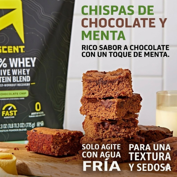 Proteína de Whey Sabor Chocolate con Menta (27.3 oz 775 g), Ascent