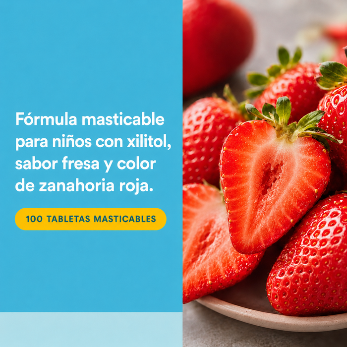 Vitamina D3 para Niños Sabor Fresa 10 mcg (400 IU) (100 tabs masticables), Natural Factors
