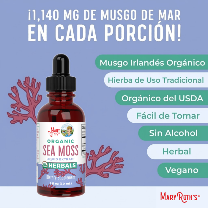 Organic Sea Moss Liquid Drops 1oz (30ml) Mary Ruth