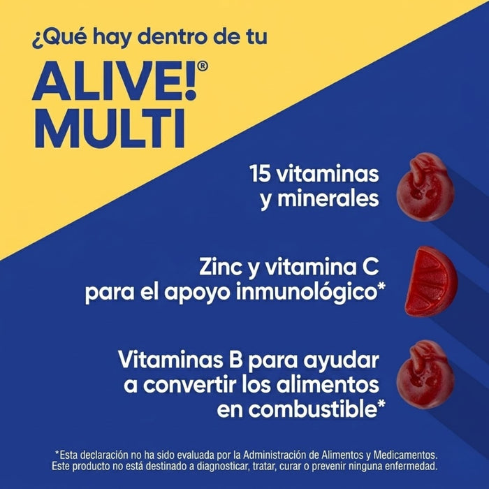 Multivitamínico Para Hombres 50+ Alive!® (60 gomitas), Nature's Way