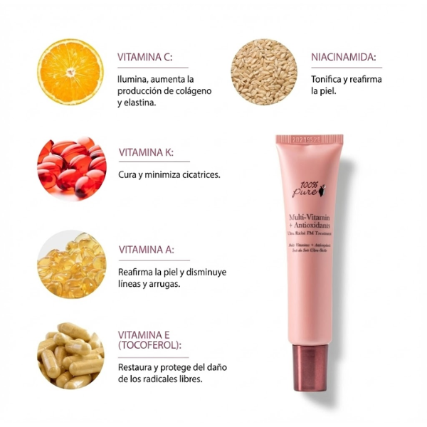 Multivitamínico y Antioxidantes para Piel Ultra Riché PM® (1.4oz 40 ml), 100% Pure