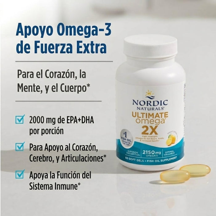 Ultimate Omega 2X Sabor Limón (60 softgels), Nordic Naturals
