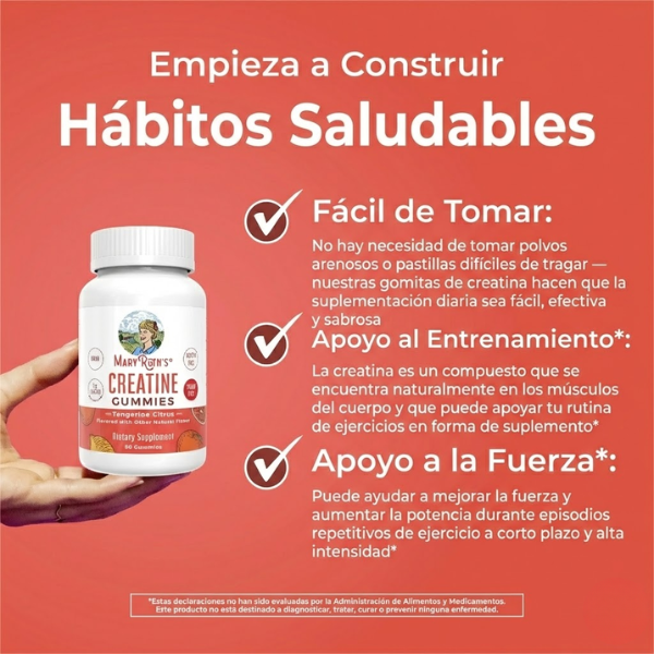 Creatina Monohidratada Sabor Cítrico (90 gomitas), MaryRuth's