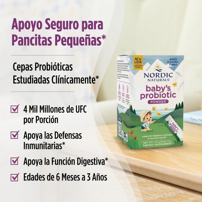 Probióticos para Bebés, Polvo (30 packs), Nordic Naturals