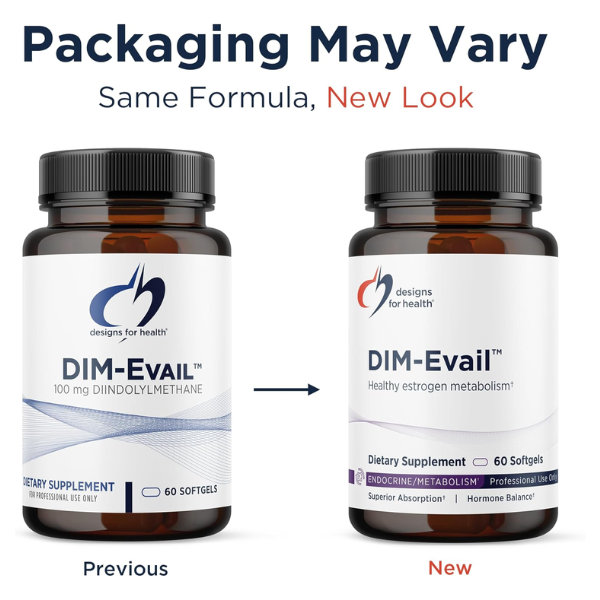 Equilibrio de Estrógenos DIM-Evail™ 100 mg (60 softgels), Designs for Health