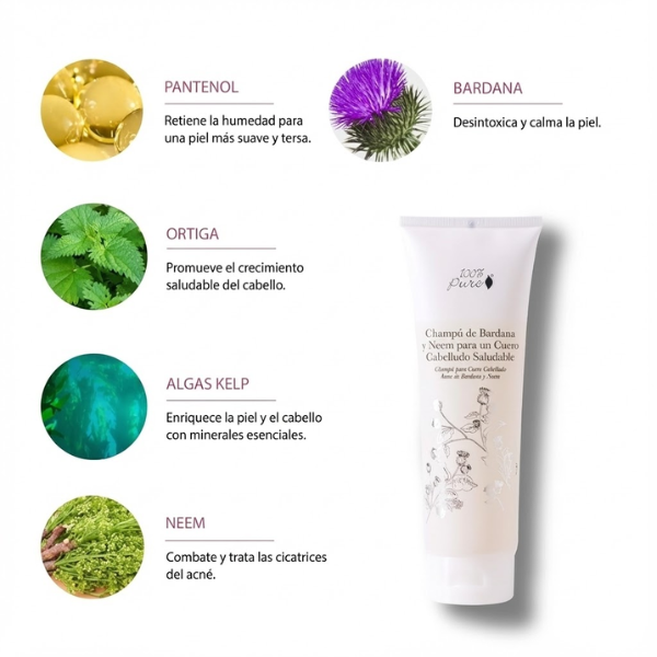 Shampoo para Cuero Cabelludo Sensible (8 fl oz 236 ml), 100% Pure