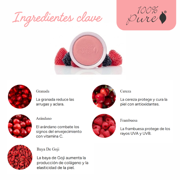 Rubor Compacto Fruit Pigmented® Peppermint Candy (0.32 oz 9 g), 100% Pure