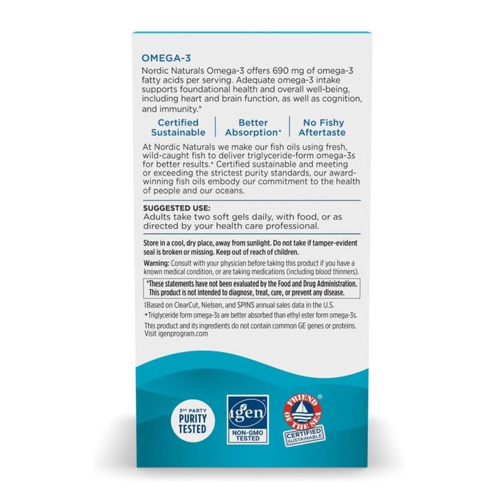 Omega-3 690 mg Sabor Limón (120 softgels), Nordic Naturals