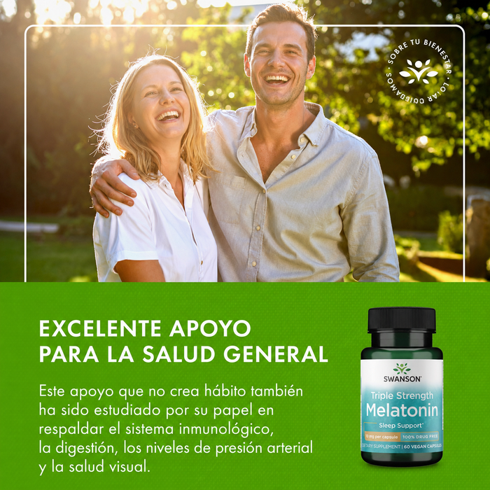 Melatonina de Triple Potencia 10 mg (60 caps), Swanson