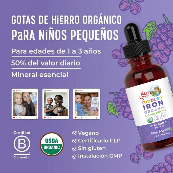 Organic Iron Toddler Liquid Drops 2oz (60ml)