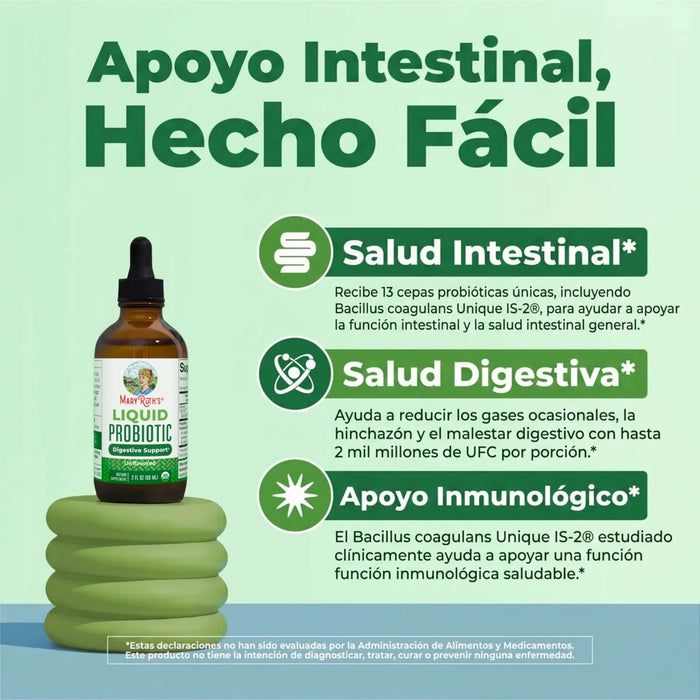 Probiótico Orgánico Líquido para la Salud Intestinal (60 ml / 2 fl oz) | Mary Ruth's