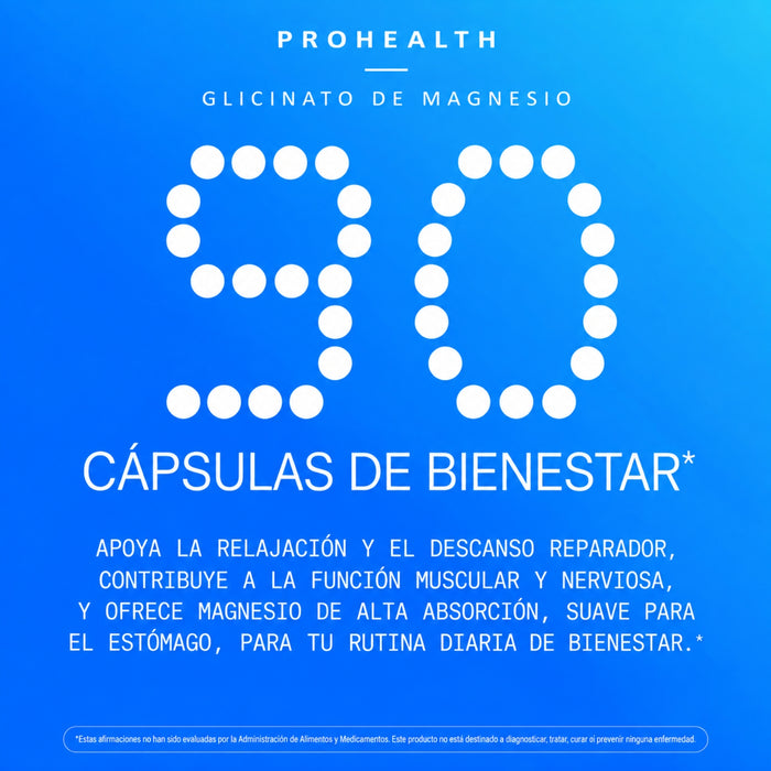 Glicinato de Magnesio (90 caps), Prohealth