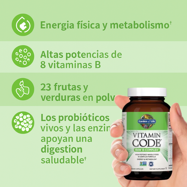 Complejo B Alta Potencia Vitamin Code® (60 veg caps), Garden of Life