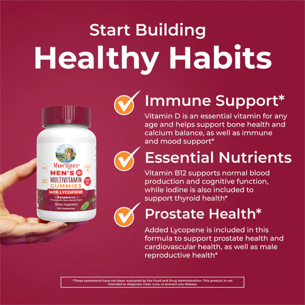 Multivitaminico Para Hombres Mayores De 40 Años (60 gomitas), Mary Ruth´s