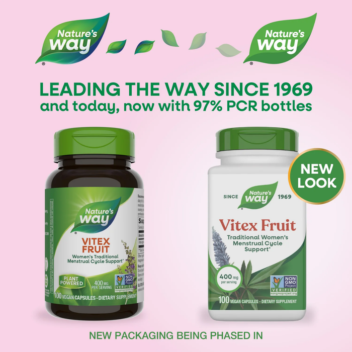 Apoyo Menstrual Vitex 400 mg (100 veg caps), Nature's Way