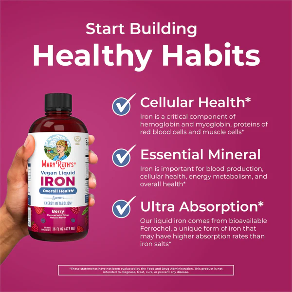 Liquid Iron /Liquid Iron Berry (Berry 18mg, 16 oz-400ml Mary Ruths